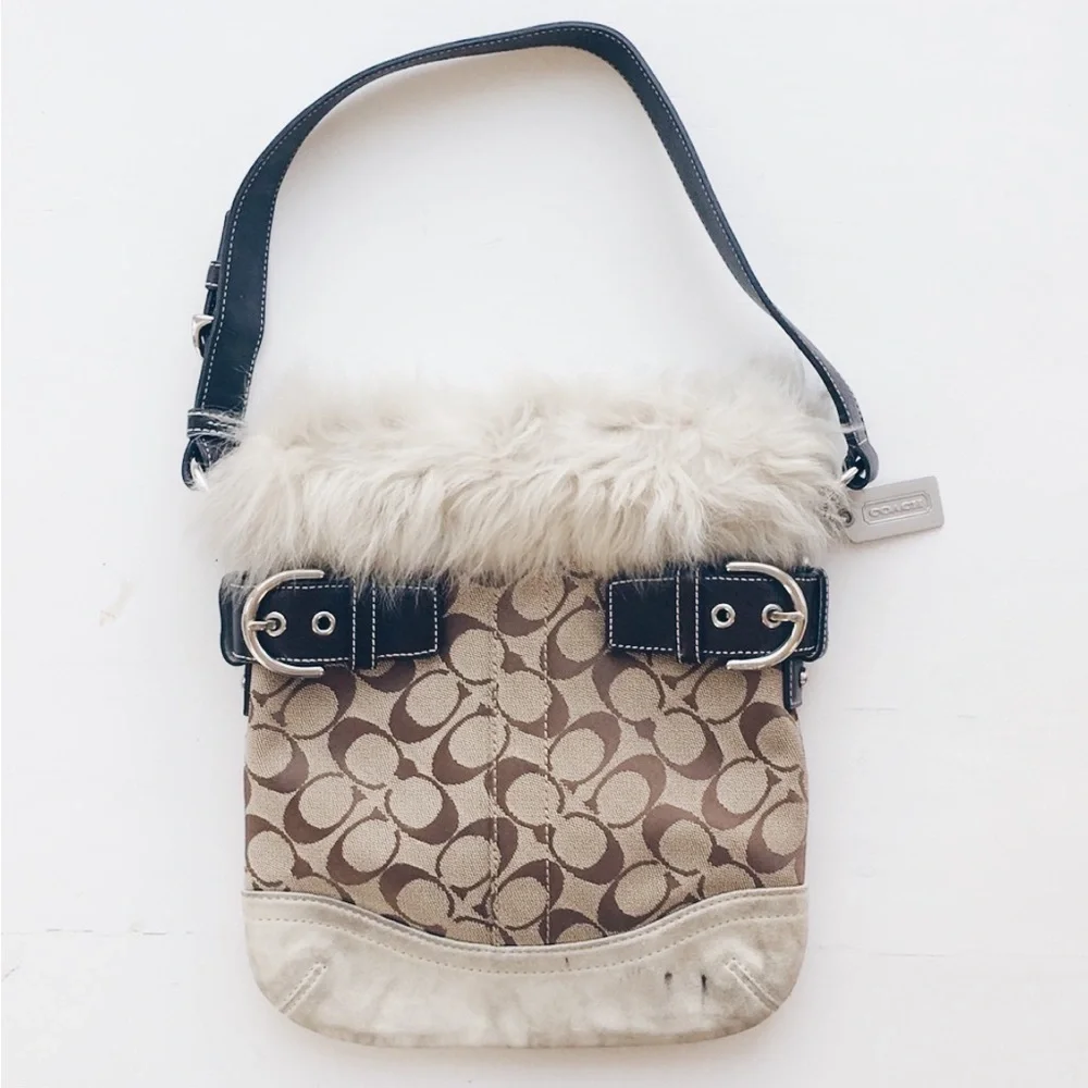 Coach Fur trim Bag